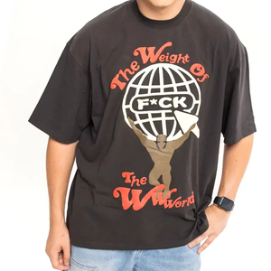 T-shirt pour homme coupe classique 100% coton respirant écologique streetwear avec logo OEM marque privée vente en gros - Product Image 4