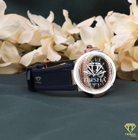 Montre analogique de luxe pour hommes, bracelet bleu élégant, montre-bracelet à Quartz, boîtier en acier inoxydable, montre-bracelet décontractée et élégante, cadeau