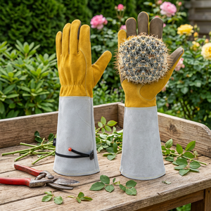 Good Selling New Style Lightweight Leather Gardening <b>Gloves</b> Waterproof Anti-Slip <b>Moisture</b>-Wicking 14-inch Durable Customizable - Product Image 3