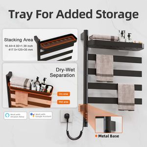 SIOYIE Scaldasalviette Elettrico Intelligente da Parete Girevole con Barre Orientabili e Timer Smart per Bagno - Product Image 5