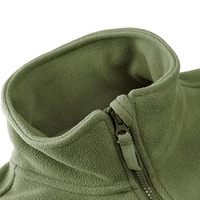 Veste en polaire vert olive pour homme, col montant, fermeture éclair, plusieurs poches, respirante, réversible, coupe classique, pour l'extérieur