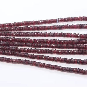 Cuentas facetadas de rubí AAA de 5-7 mm, cuentas de corindón rubí con corte en forma de rueda y neumático, cuentas de piedras preciosas de 16 pulgadas para fabricación de joyas, venta al por mayor a granel - Product Image 1