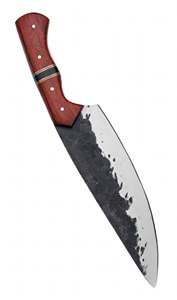 Cuchillo de Chef de Acero al Carbono de Alta Calidad Forjado a Mano con Mango de Palisandro y Separador de Latón - Product Image 5