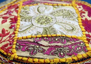 Cojín de suelo de retazos Cojín de meditación | Funda de almohada de suelo redondo Boho Hippie decoración del hogar funda de cojín - Product Image 4