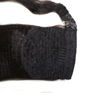 Queue de cheval en cheveux humains ondulés, queue de cheval à cordon de serrage, haute qualité, 100% cheveux humains, naturelle, queue de cheval à cordon de serrage enveloppante - Product Image 6