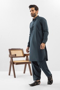 Shalwar Kameez traditionnel pour hommes, de qualité supérieure, élégant et confortable, idéal pour les mariages et les rassemblements religieux. - Product Image 6