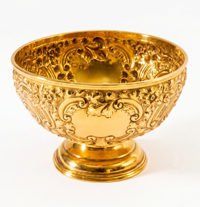 Bol de service en cuivre à motif floral, bol sur piédestal en métal vintage, bols décoratifs faits à la main pour la vaisselle, bol de service - Product Image 4