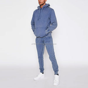 Sudadera con capucha de lavado ácido para hombre de manga larga personalizada informal de invierno 2025 con forro polar tela transpirable de algodón/poliéster - Product Image 6