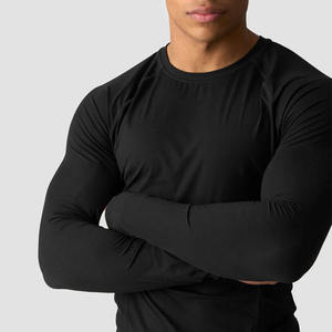 Camiseta Deportiva de Manga Larga para Hombre, Tejida, Estampada, Transpirable, para Gimnasio, Elástica, de Secado Rápido, con Logotipo Personalizado, Protección UV - Product Image 3
