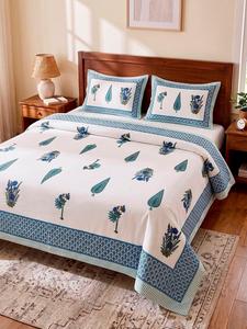 Indian Supplier Hand Look King Size Bedsheet 2 Reversible Pillow Covers Elegant Pattern <b>Comfortable</b> Fabric Available For Sale - Product Image 2