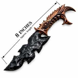 Couteau Athame en Obsidienne Noire Fait Main avec Manche Sculpté Dragon, Couteau Rituel Gothique pour la Sorcellerie - Product Image 5
