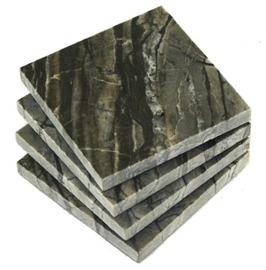 SOUS-VERRE EN MARBRE NOIR ET BLANC SUR MESURE CONCEPTEUR DE FORME HEXAGONE DEUX NUANCES DE SOUS-VERRE EN MARBRE POUR CUISINE ET RESTAURANT - Product Image 4