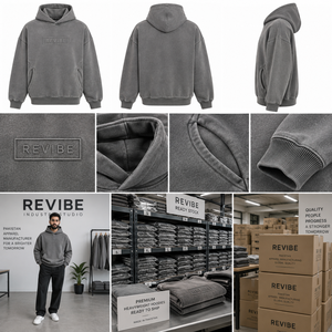 Custom Heavyweight Washed Stone <b>Grey</b> Oversized Hoodie Box <b>Frame</b> Embroidery Men Streetwear OEM Private Label Apparel Manufacturer - Product Image 6