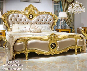 Muebles de dormitorio de madera de teca de lujo estilo barroco cama King Size tallada moderna hecha a mano conjunto de lujo de gama alta para uso doméstico - Product Image 3