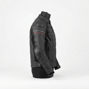 Blouson de moto unisexe en cuir respirant à manches longues coupe-vent col montant sportif pour l'hiver - Product Image 2