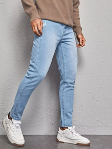 Best Style Suppliers 100% Cotton Fashion Slim Casual <b>Soft</b> Men <b>Jeans</b> Slim Straight Washed Denim Trendy Plus Size <b>Jeans</b> - Product Image 5