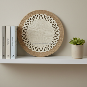 Mantel Individual Redondo de Yute Hecho a Mano AG Elements, 14 Pulgadas, Natural, Contemporáneo, Ecológico, 2 mm de Grosor, Antideslizante - Product Image 3