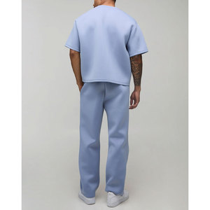 Conjunto Casual de Dos Piezas para Hombre, Camiseta de Color Sólido y Pantalones Deportivos, Ropa Deportiva Urbana - Product Image 6