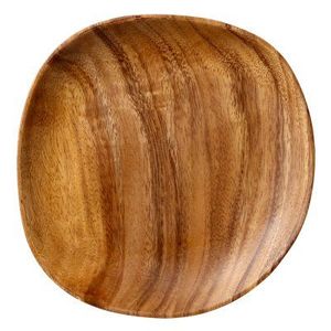 Assiette en bois jetable écologique, assiette ronde en bois massif artisanale avec un design moderne - Product Image 3