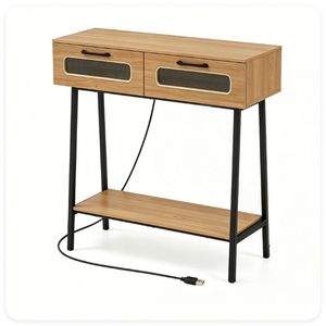 Consolle LED stretta da 36 pollici con telecomando, 2 cassetti scanalati e ripiano aperto, 16 colori RGB, tavolo da ingresso/corridoio/sofa a specchio - Product Image 6