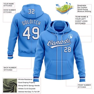 <b>Men's</b> Turquoise Hooded Zip-Up Sweatshirt Custom Name Number Heat Transfer Printing Casual Autumn Wear Regular Fit - Product Image 4