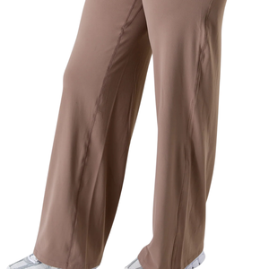 Pantalones de Yoga de Pierna Ancha para Mujer, Cintura Alta, Control de Abdomen, Elásticos, Suaves, Color Mocha, Ajuste Cómodo - Product Image 5