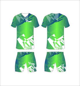 Conjunto de Camiseta de Fútbol Verde Sublimada para Hombre, Cuello en V, Manga Corta, Absorbe la Humedad, Ajuste Atlético, para Todas las Temporadas - Product Image 1