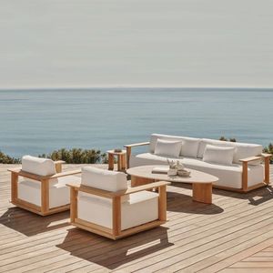 teak patio <b>sofa</b> <b>outdoor</b> made in indonesian furniture solid wood - Product Image 1