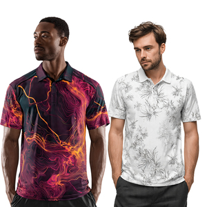 Sublimated Men's Polo Shirts High Quality Short Sleeve Sublimation Polo Shirt Men Summer Lightweight Polo Shirt Button Down - Product Image 1