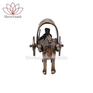 Handcrafted Polished Brass Religious Camel Cart Statue 570g Gravure Printing Home Decor Figurine for Good Luck Shubham Uttar - Product Image 2