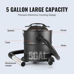 Aspirapolvere per Ceneri in Metallo da 5 Galloni, 1200W, con Cavo da 5 Metri e Aspirazione Inversa - Product Image 3