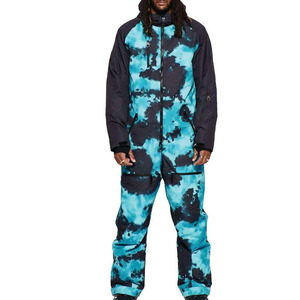 Custom Sublimation Print <b>Men's</b> One Piece Snowboard Suit Tie Dye Waterproof Breathable Insulated Hooded Ski <b>Jumpsuit</b> Snowsuit - Product Image 2