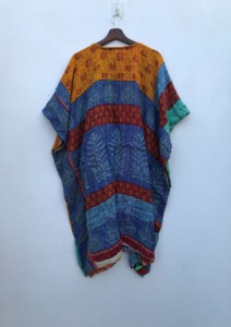 Vestido Kaftan Kantha de Algodón Hecho a Mano al por Mayor, Estilo Bohemio Indio, Holgado, para Playa, para Mujer - Product Image 6