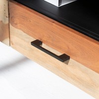 Meuble TV en bois d'acacia Vandana Lunaris Vertex Elegance, console de divertissement moderne en bois massif