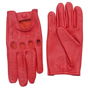 Unisex Red <b>Leather</b> Driving Gloves Half Finger Breathable Adjustable <b>Wrist</b> <b>Strap</b> All Seasons - Product Image 6