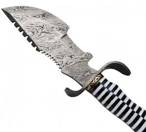 Handcrafted Damascus Steel Decorative Art Craft Custom <b>Black</b> <b>White</b> <b>Striped</b> Handle - Product Image 4