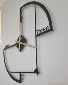 Reloj de Pared Moderno de Metal Negro, Diseño Geométrico Abstracto con Números Arábigos, Reloj Decorativo para Sala de Estar, Oficina en Casa - Product Image 2
