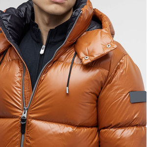 Blouson matelassé à capuche pour homme, design personnalisé, avec empiècements de couleur, coupe-vent, hiver, décontracté, épais, en polyester, fermeture éclair intégrale - Product Image 4