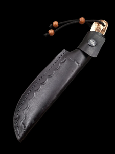 Cuchillo Bowie de Supervivencia para Exteriores Black Smith 1987 EM-04 Hecho a Mano, Hoja Fija de Acero Inoxidable, Mango de Cuerno, Funda de Cuero, 12 Pulgadas - Product Image 6