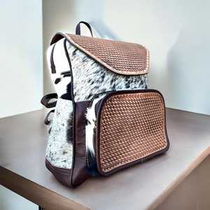 กระเป๋าเป้หนังวัวตะวันตกพร้อมดีไซน์หนังลายสานแบบตะกร้า ราคาขายส่ง - Product Image 2