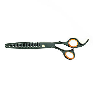 Ciseaux de coiffure professionnels pour effiler les cheveux, en acier inoxydable 440C, à pointe arrondie, pour texturiser, pour droitiers, 28 dents, ergonomiques - Product Image 4