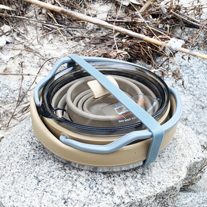 Ensemble de cuisine d'extérieur pour 1-2 personnes, ustensiles de camping portables avec vaisselle - Product Image 5