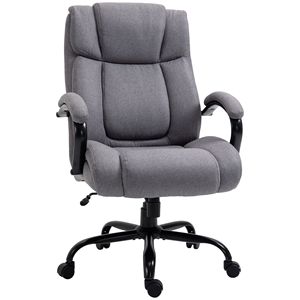Sedia da Ufficio Direzionale Grande e Alta Grigio Chiaro 484 libbre, Regolabile in Altezza, Sedia da Scrivania per Computer con Seduta Larga, Certificata BIFMA, in Alluminio - Product Image 1