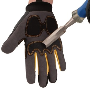 Gants de course coupe-vent à doigts complets, enduits PU, compatibles écran tactile, antidérapants, fermeture auto-agrippante, unisexe, activités de plein air, gris, noir, jaune - Product Image 2