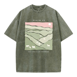 T-shirt oversize d'Halloween en coton lourd graphique maison hantée unisexe - Product Image 1