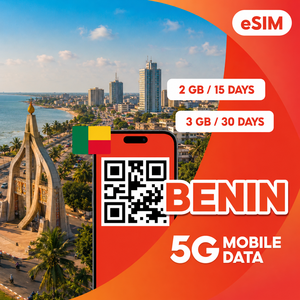 NionAir Bennin ESIM 2 Go / 15 jours 3 Go / 30 jours Forfait Internet de Voyage 4G/5G Activation par Code QR Livraison Instantanée par E-mail - Product Image 1