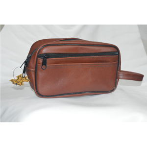 Genuine Leather Vintage Brown Multipurpose Handheld Organizer <b>Pouch</b> with Sturdy Zippers for <b>Men</b> - Product Image 1