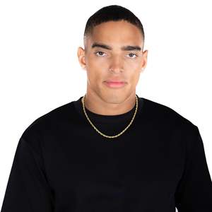 Gold <b>Rope</b> <b>Chain</b> Necklace Classic Unisex Everyday Wear - Product Image 3