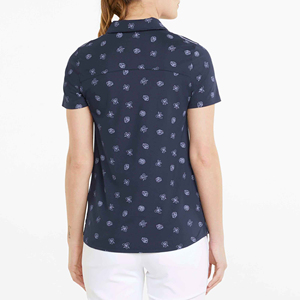Polo de Manga Corta con Estampado Azul Marino para Mujer, Tejido Transpirable, Ropa Casual - Product Image 5