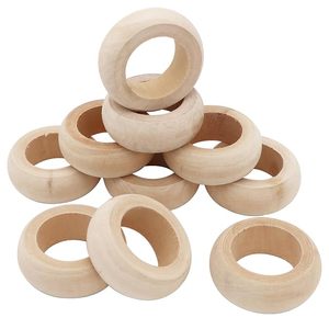 Anillo de Servilleta de Madera Ecológico Moderno sin Acabado, Decoración de Mesa, Anillo Artesanal Pintable Personalizado para Fiestas, Bodas, Vajilla de Hotel - Product Image 4